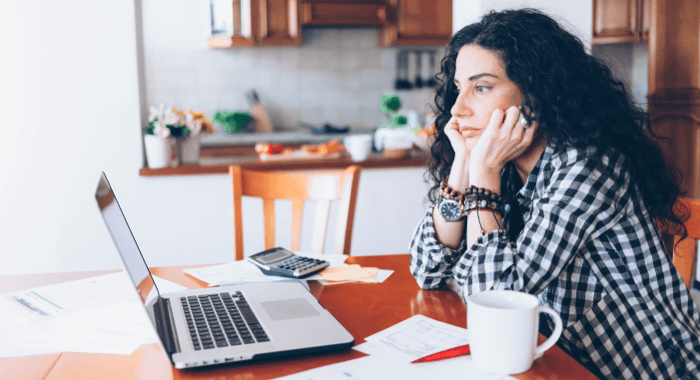 woman concerned about her future financial