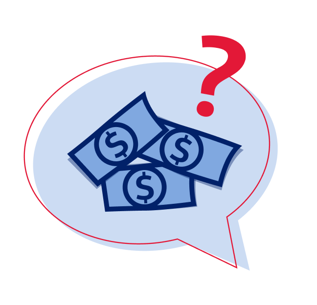 thought bubble with money