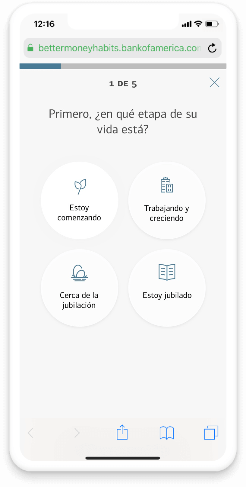 Pregunta 1 del widget sobre prioridades de la vida de Mejores Hábitos Financieros